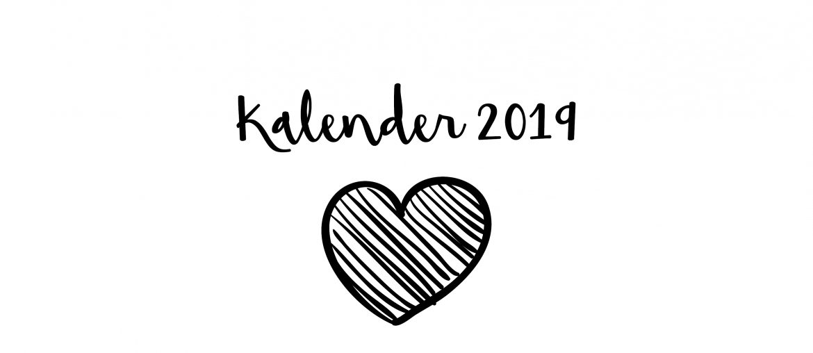Maandkalender 2019 – Zelf afdrukken kalender 2019 zelf afprinten