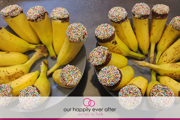 pimp je banaan met chocolade disco snoepjes our happily ever after