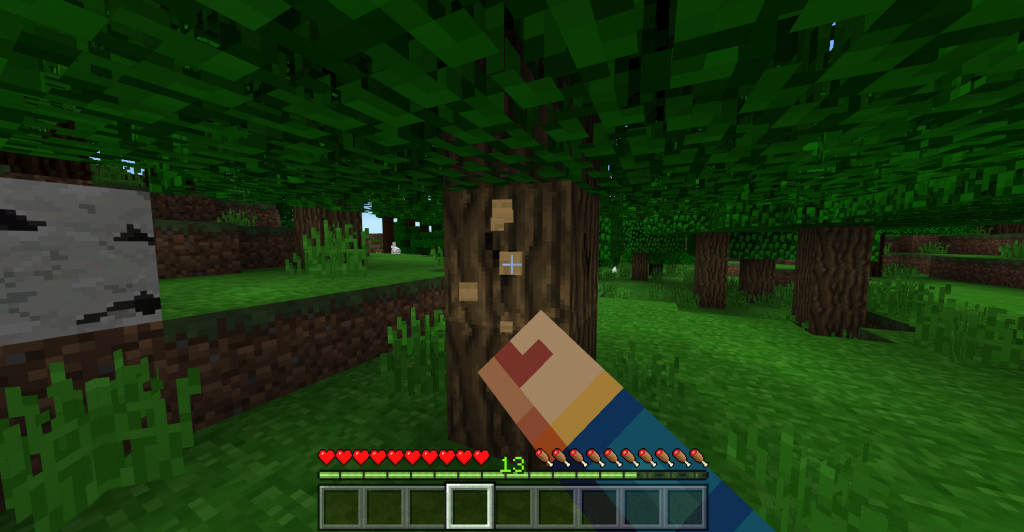 Hitting a tree in minecraft - Wat is Minecraft
