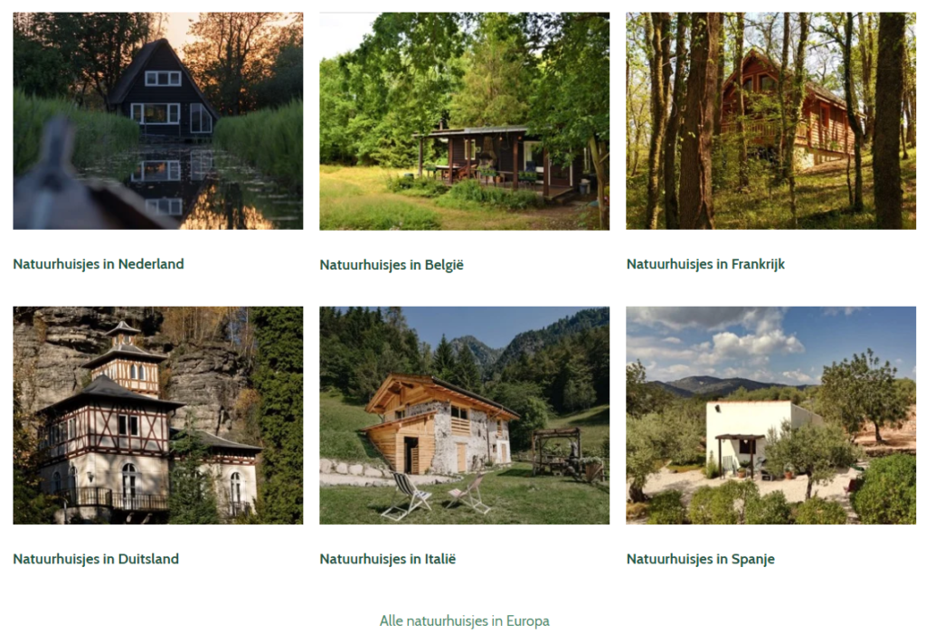 Natuurhuisje, logeren in een vakantiehuis midden in de natuur in europa