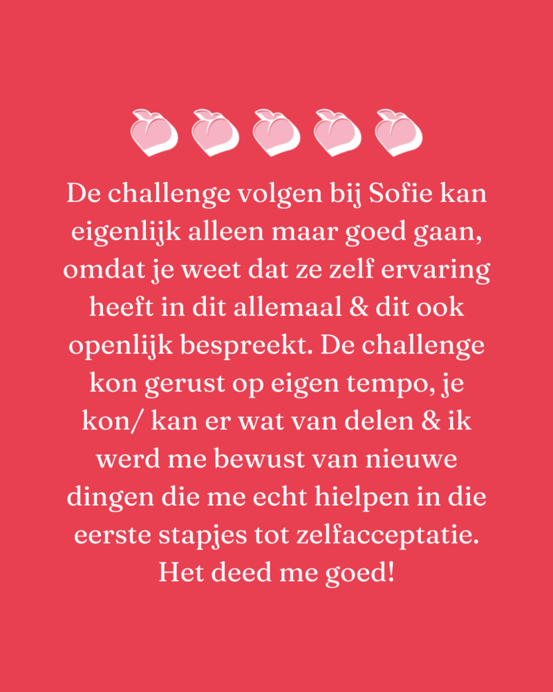 Review Zelfacceptatie challenge - Sofie Lambrecht - Selfie Love