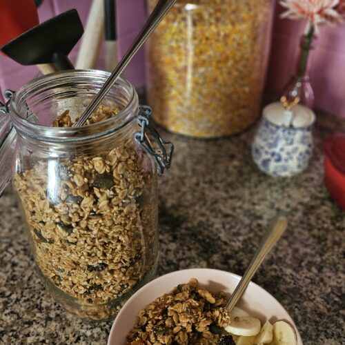 Zelfgemaakte home made granola